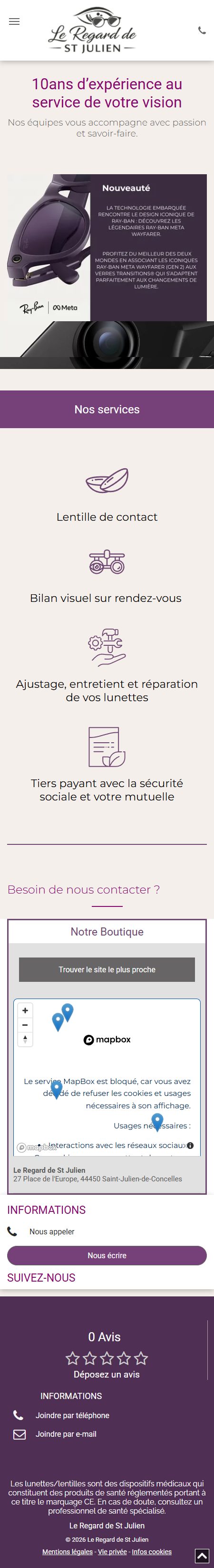 Le Regard de St Julien – ancien site, version mobile